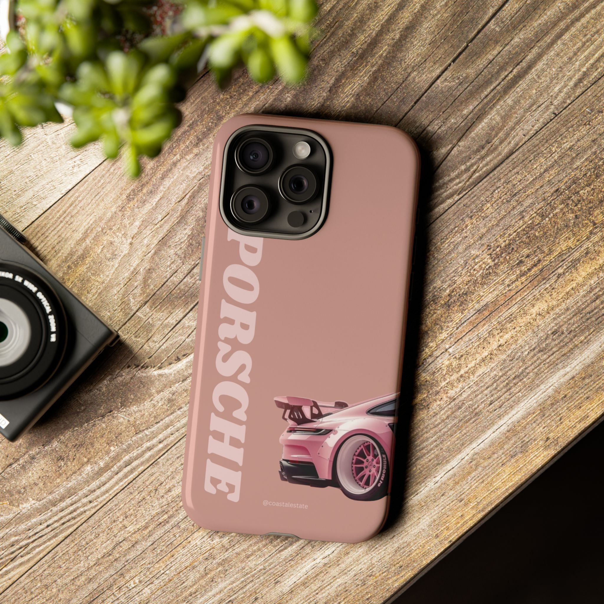 Pink Porsche Illustration phone case | Porsche phone case