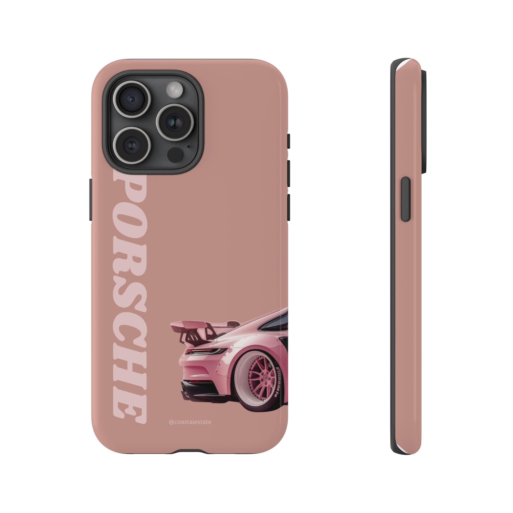 Pink Porsche Illustration phone case | Porsche phone case