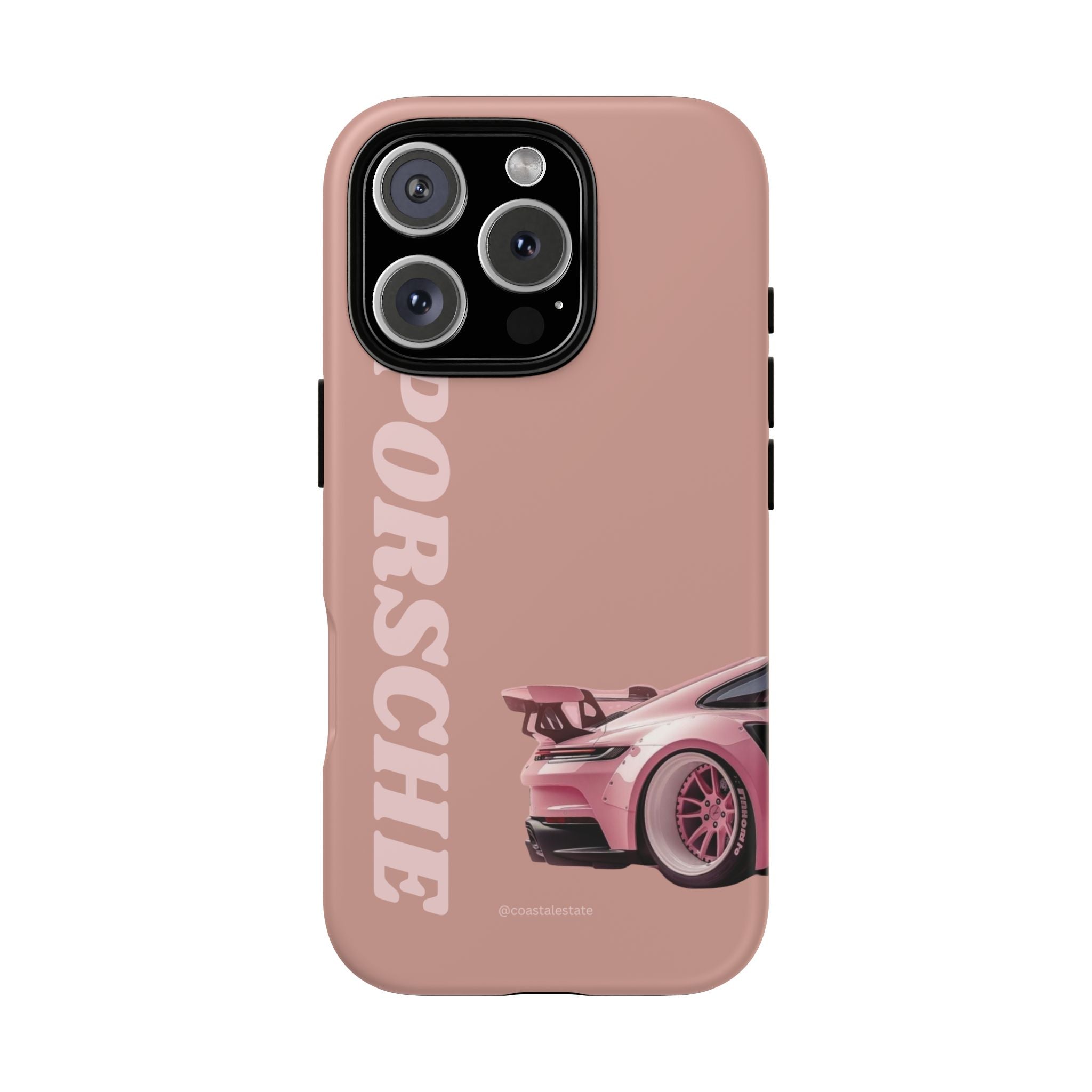Pink Porsche Illustration phone case | Porsche phone case