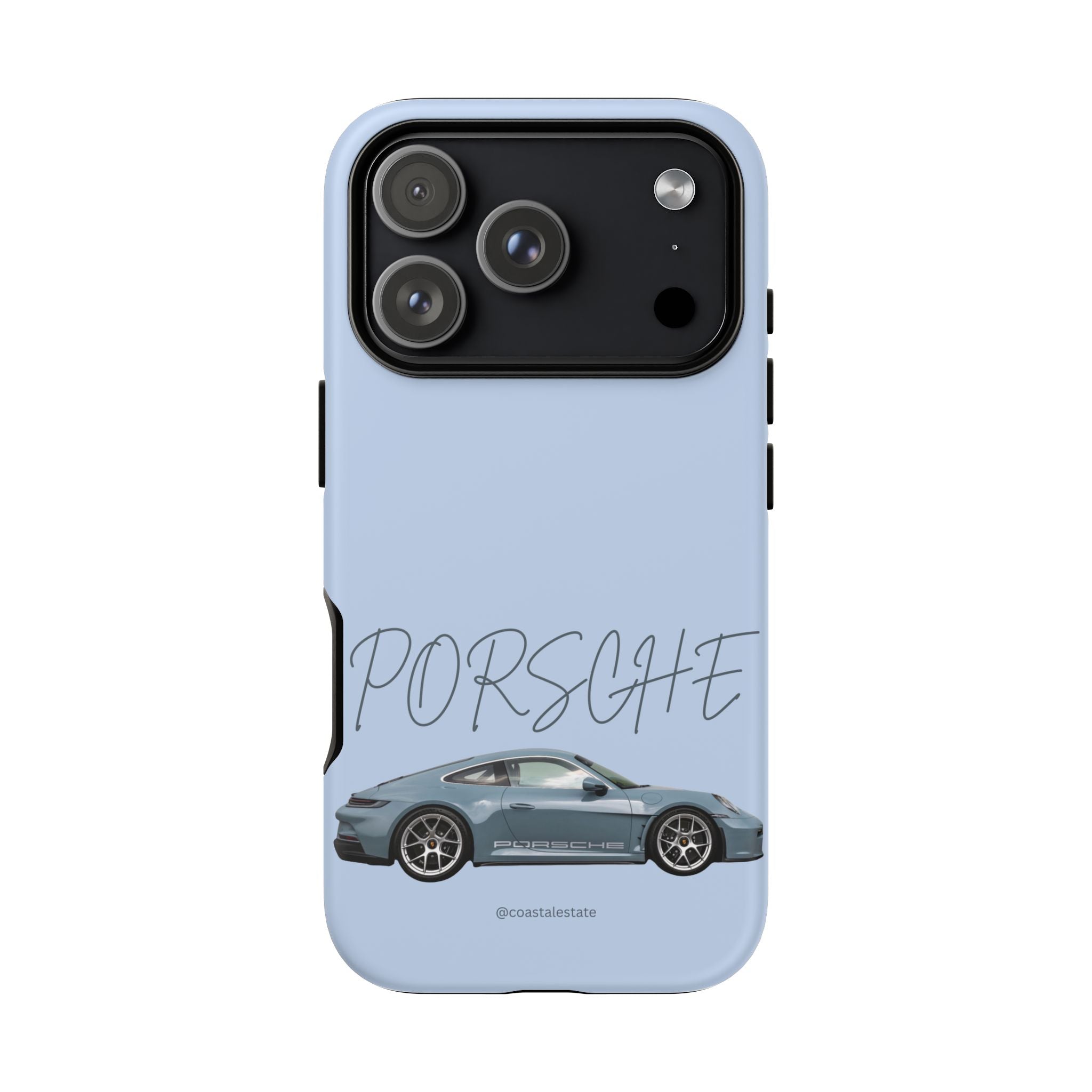 Porsche Sports Car Tough Phone Case — Light Blue Illustrated Porsche Design