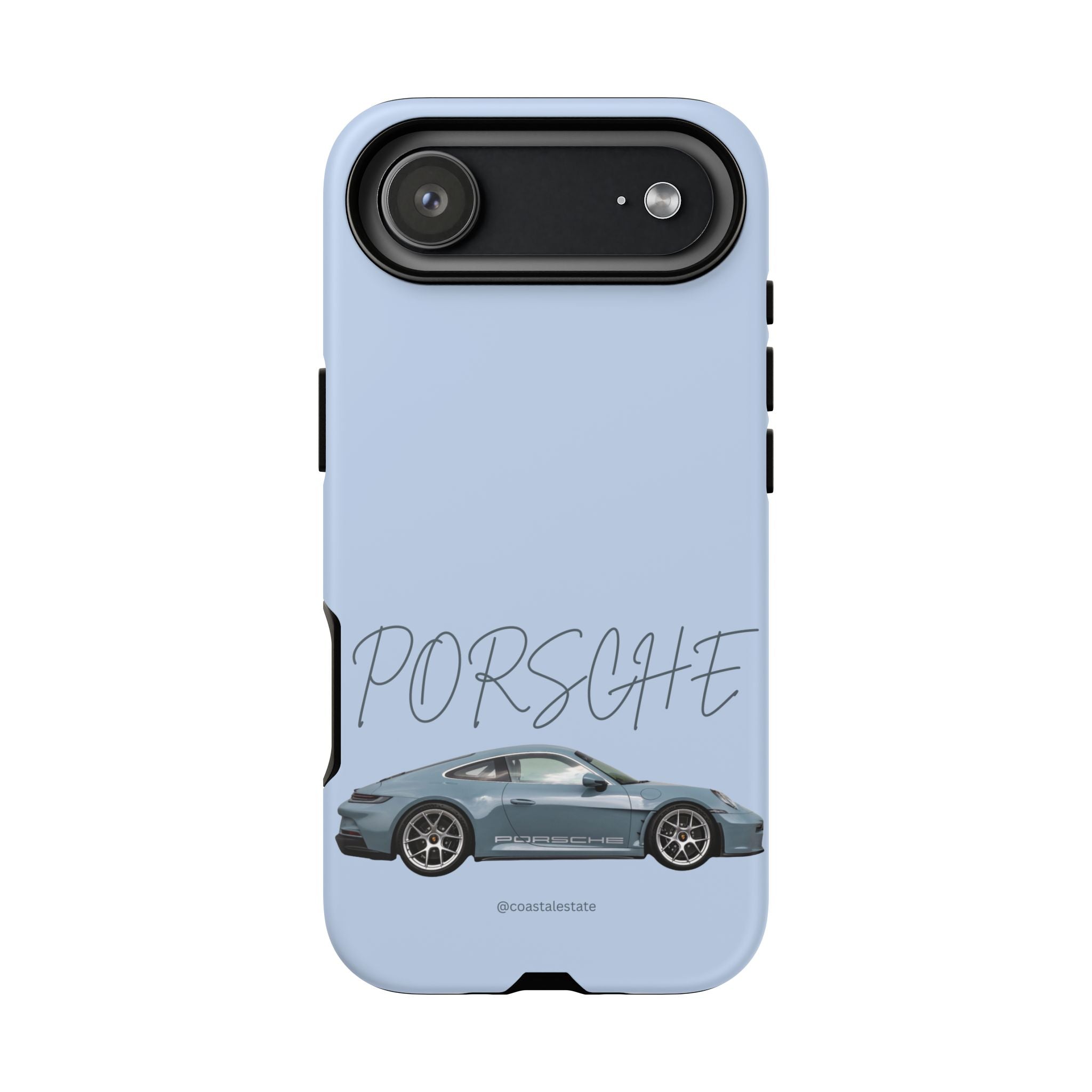 Porsche Sports Car Tough Phone Case — Light Blue Illustrated Porsche Design