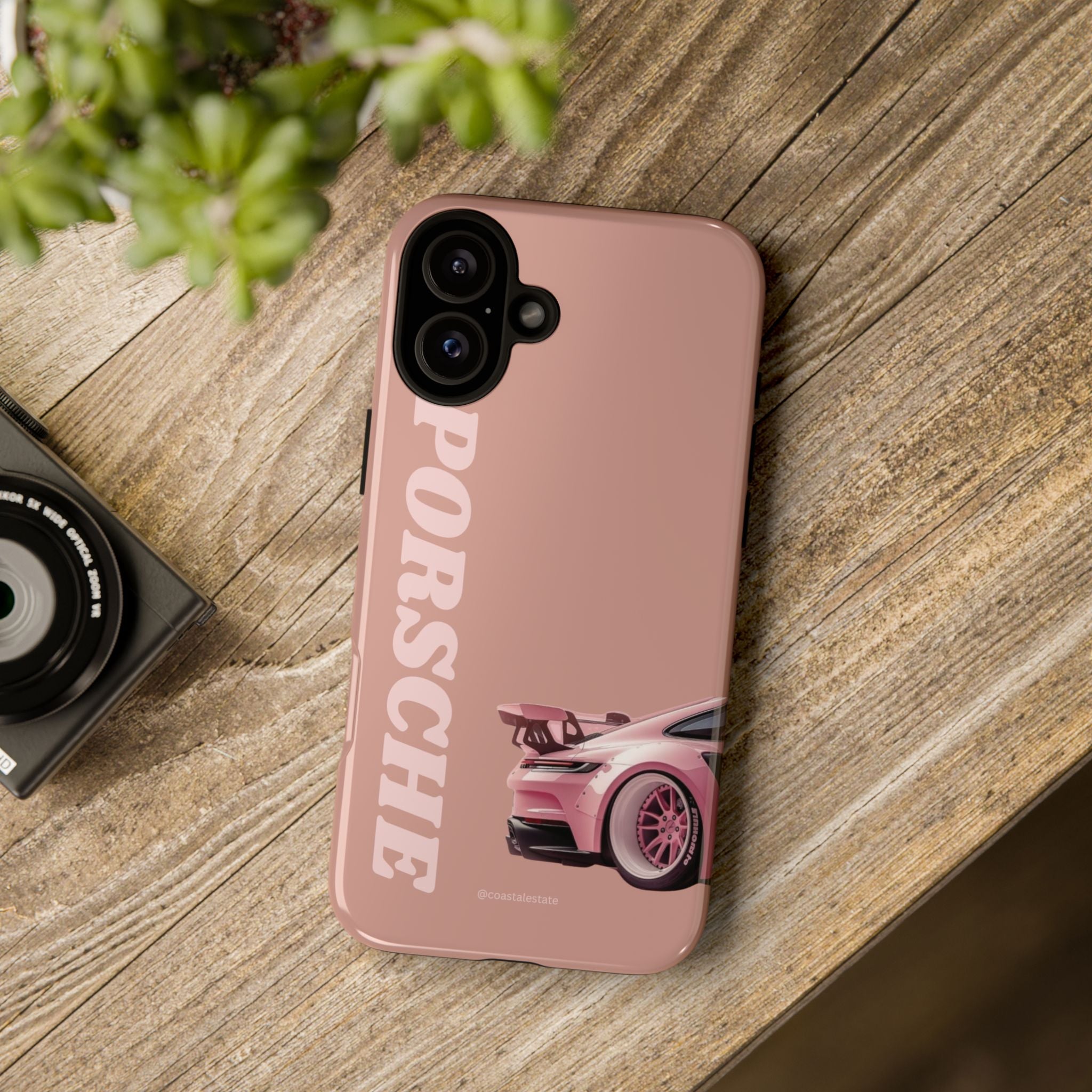 Pink Porsche Illustration phone case | Porsche phone case