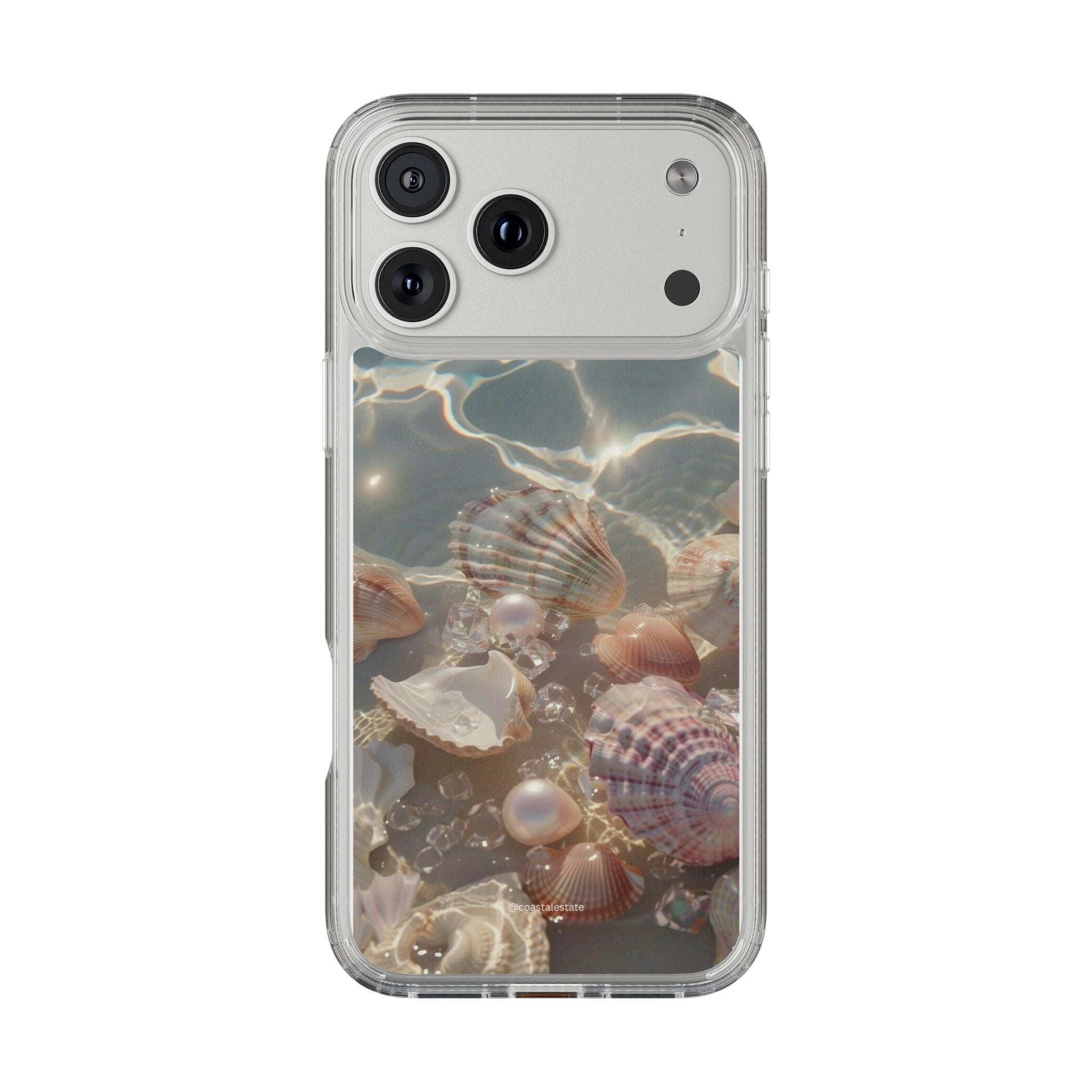 Seashell Pearl Clear Phone Case