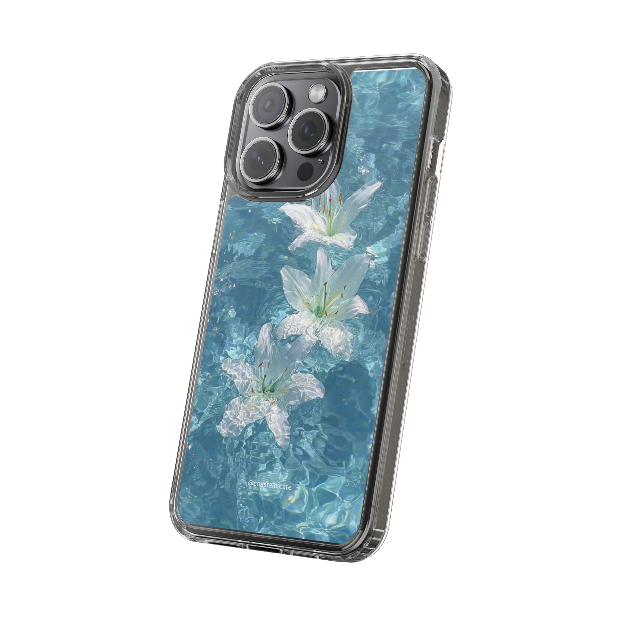 Floral Water Lily Clear Phone Case