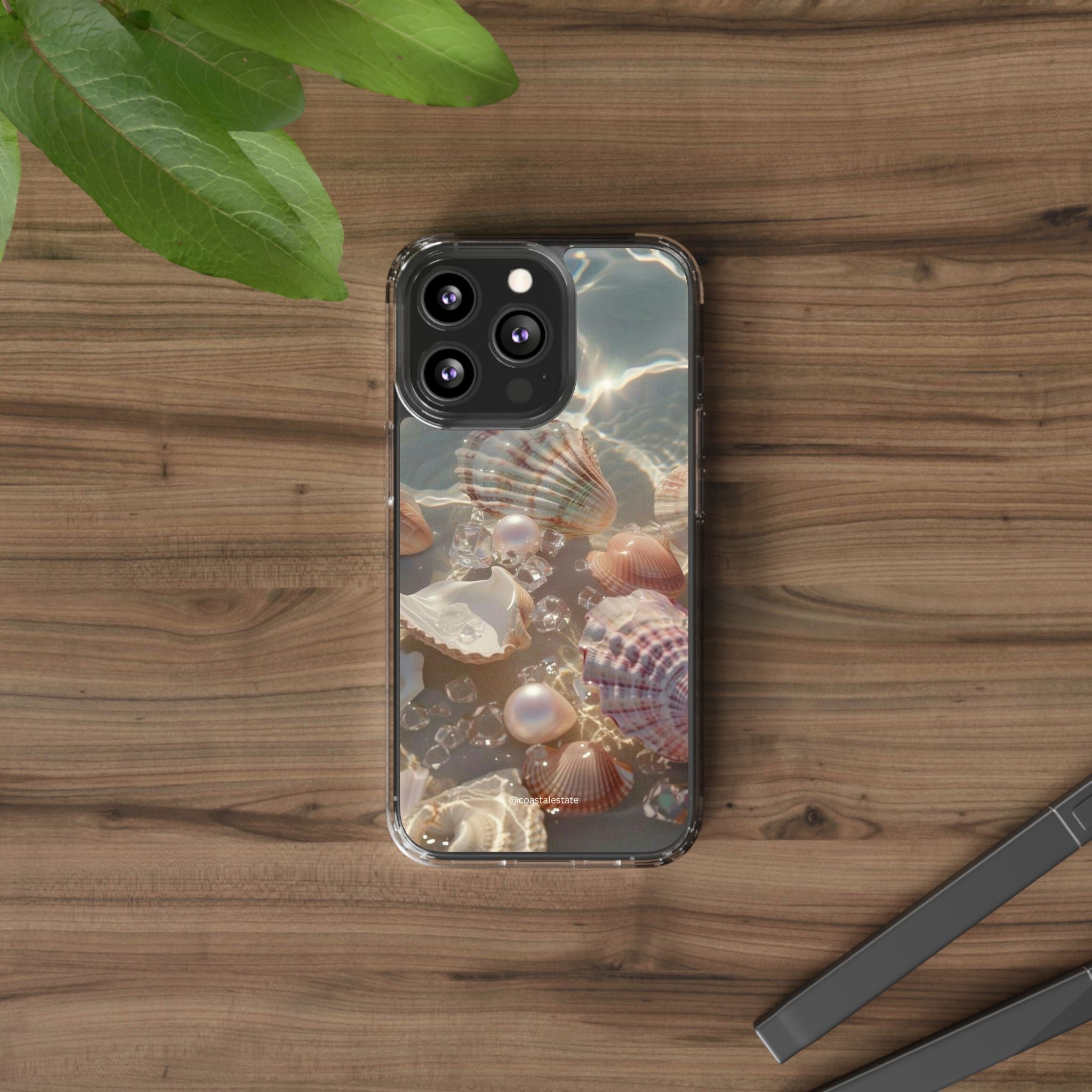 Seashell Pearl Clear Phone Case