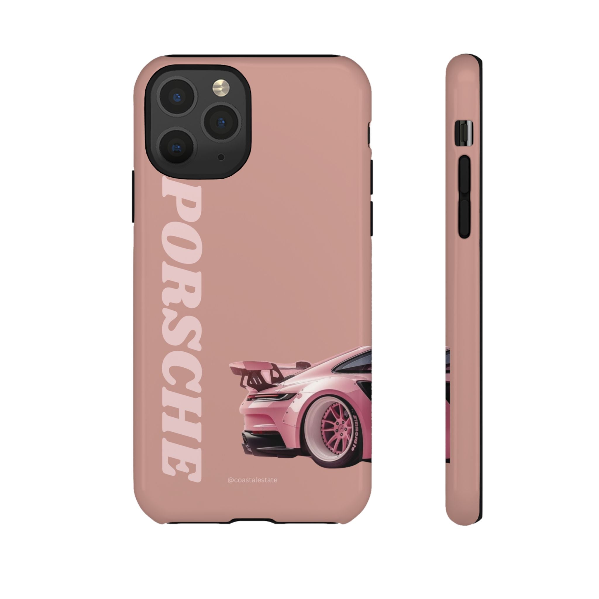 Pink Porsche Illustration phone case | Porsche phone case