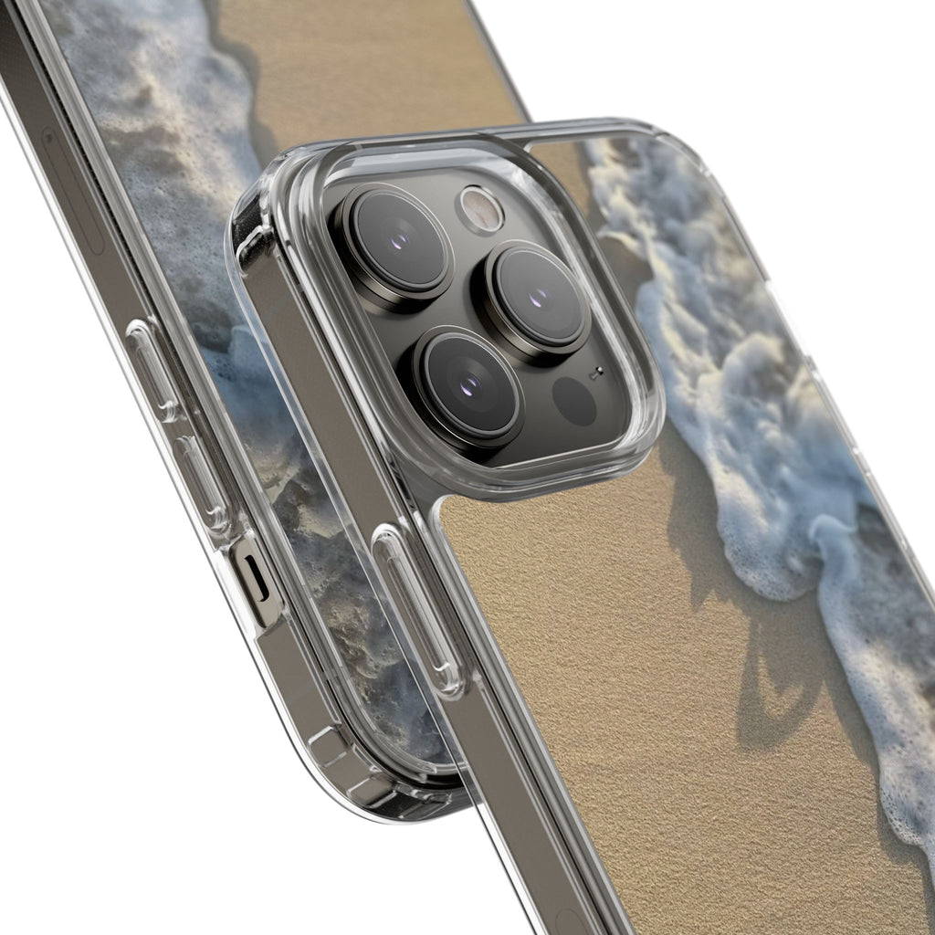 Clear Phone Case — Realistic Beach Wave Sand Design