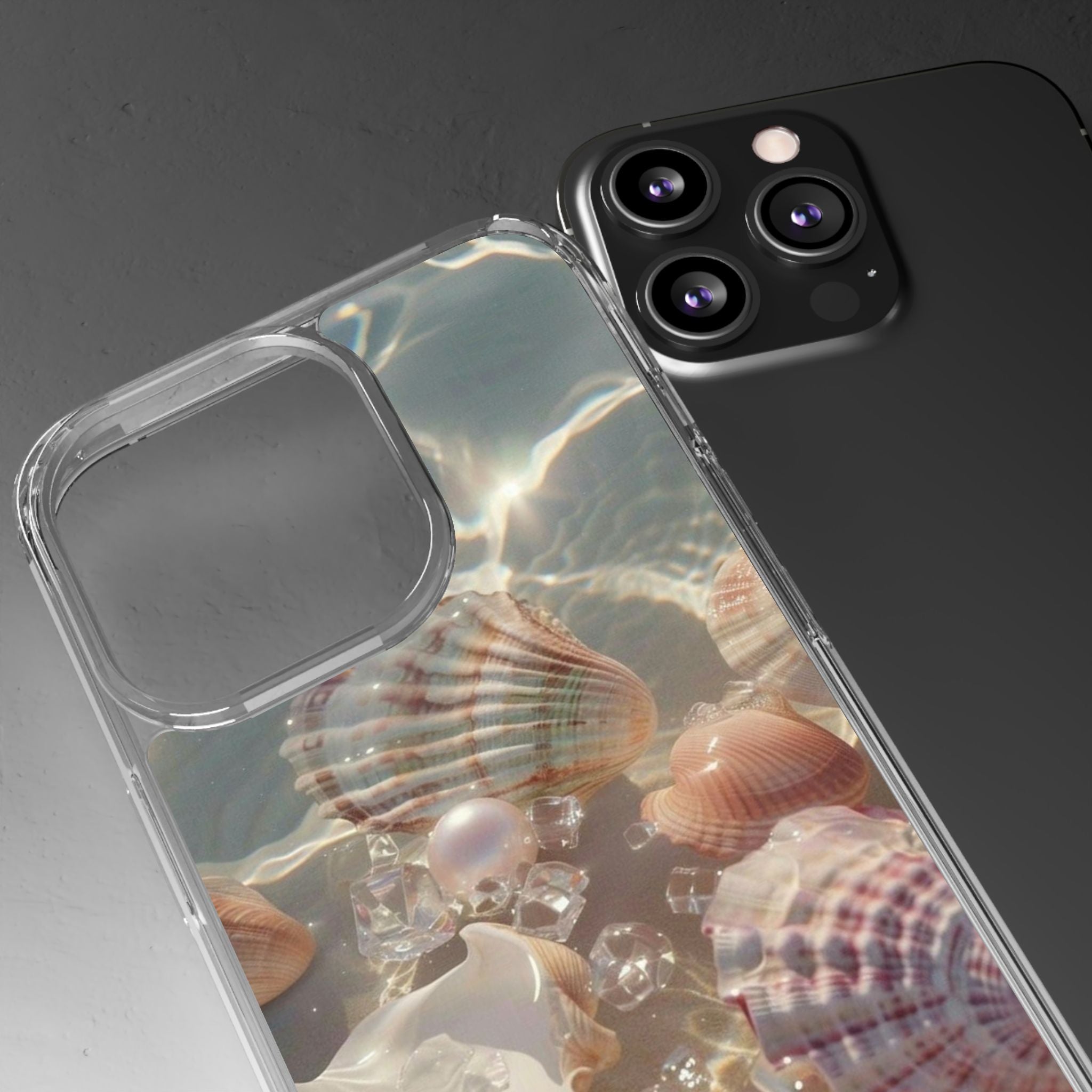 Seashell Pearl Clear Phone Case