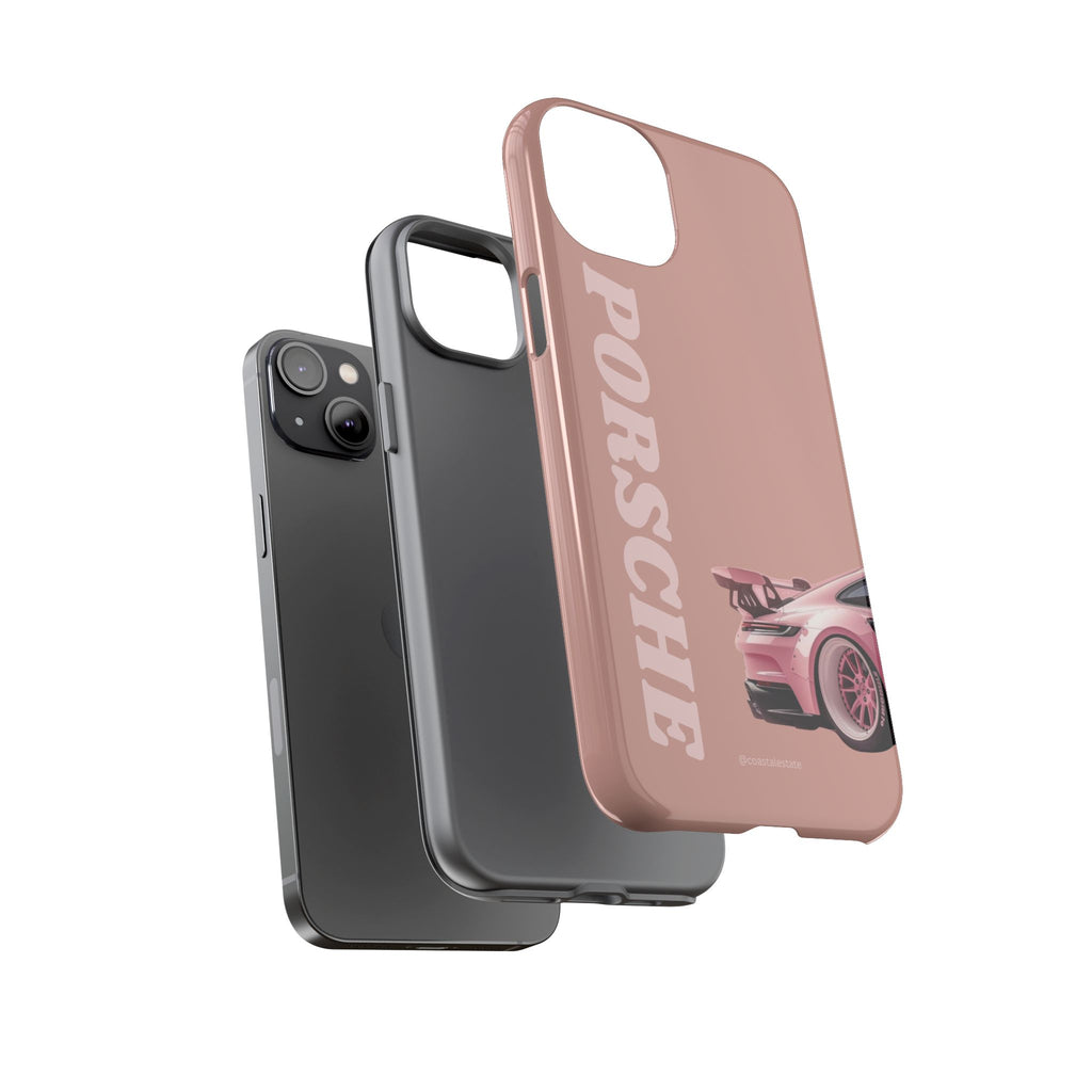Pink Porsche Illustration phone case | Porsche phone case