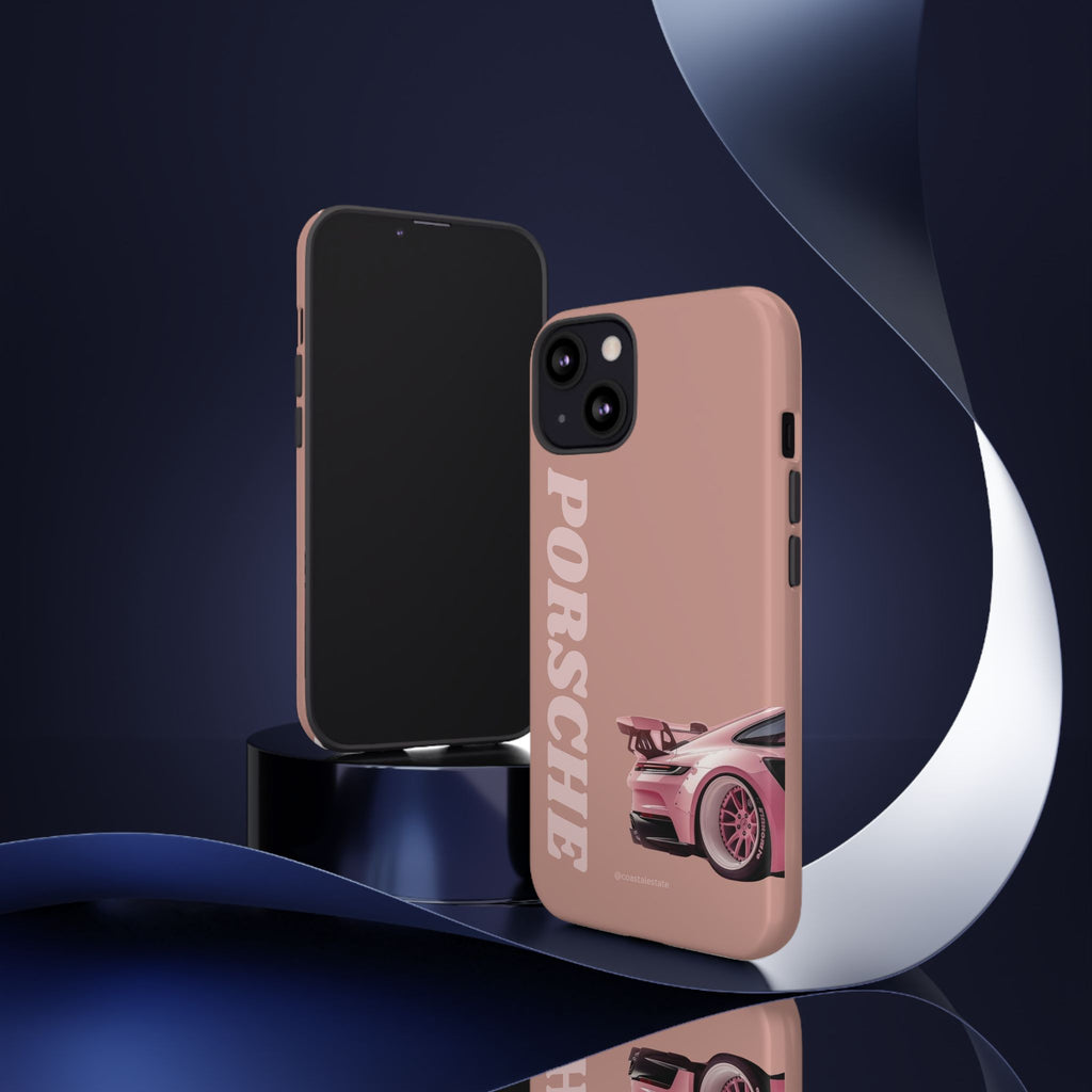 Pink Porsche Illustration phone case | Porsche phone case