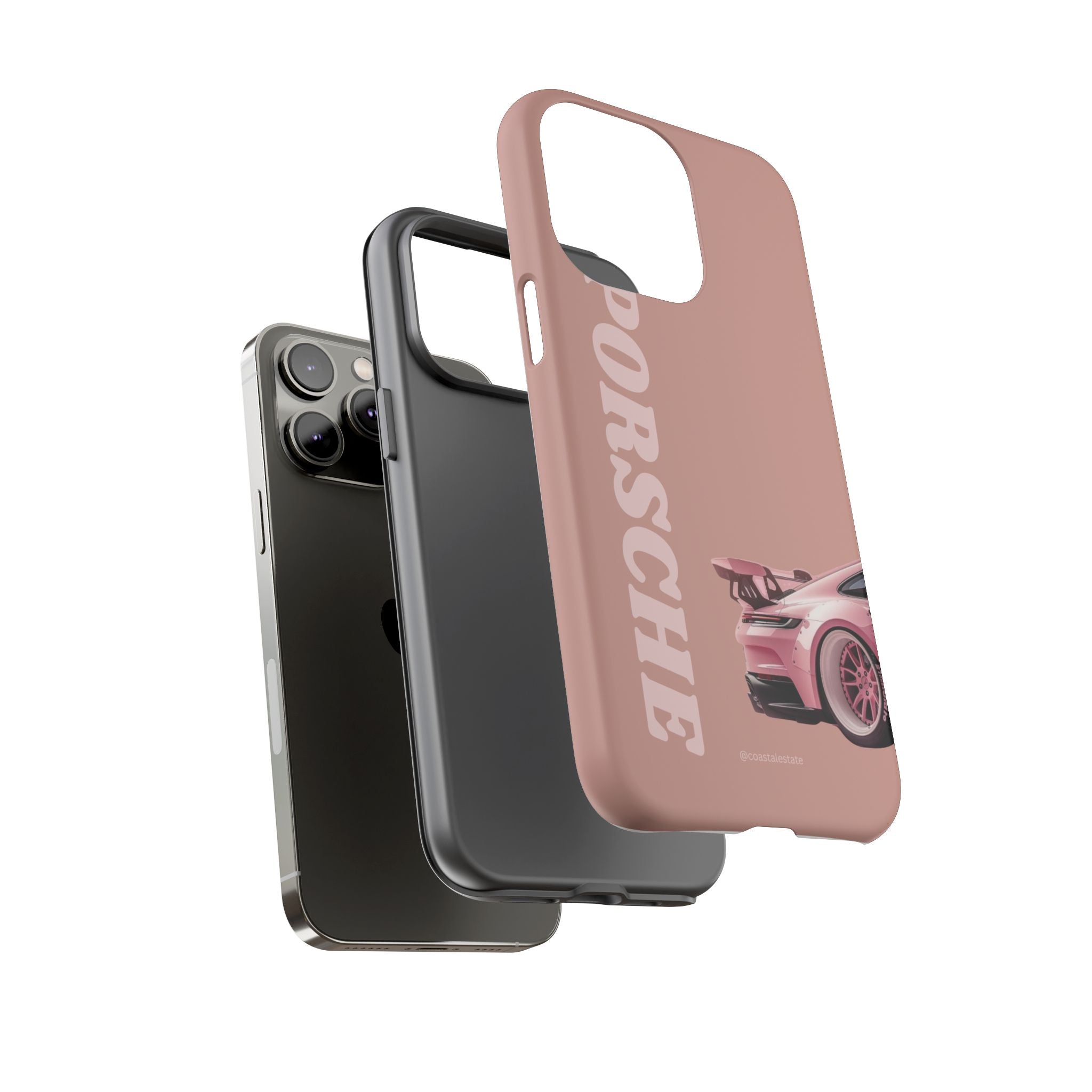 Pink Porsche Illustration phone case | Porsche phone case