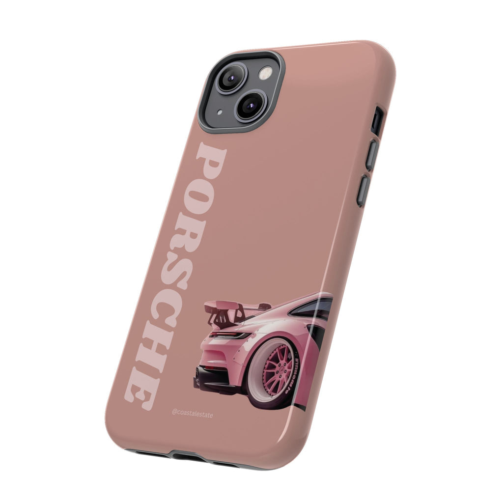 Pink Porsche Illustration phone case | Porsche phone case