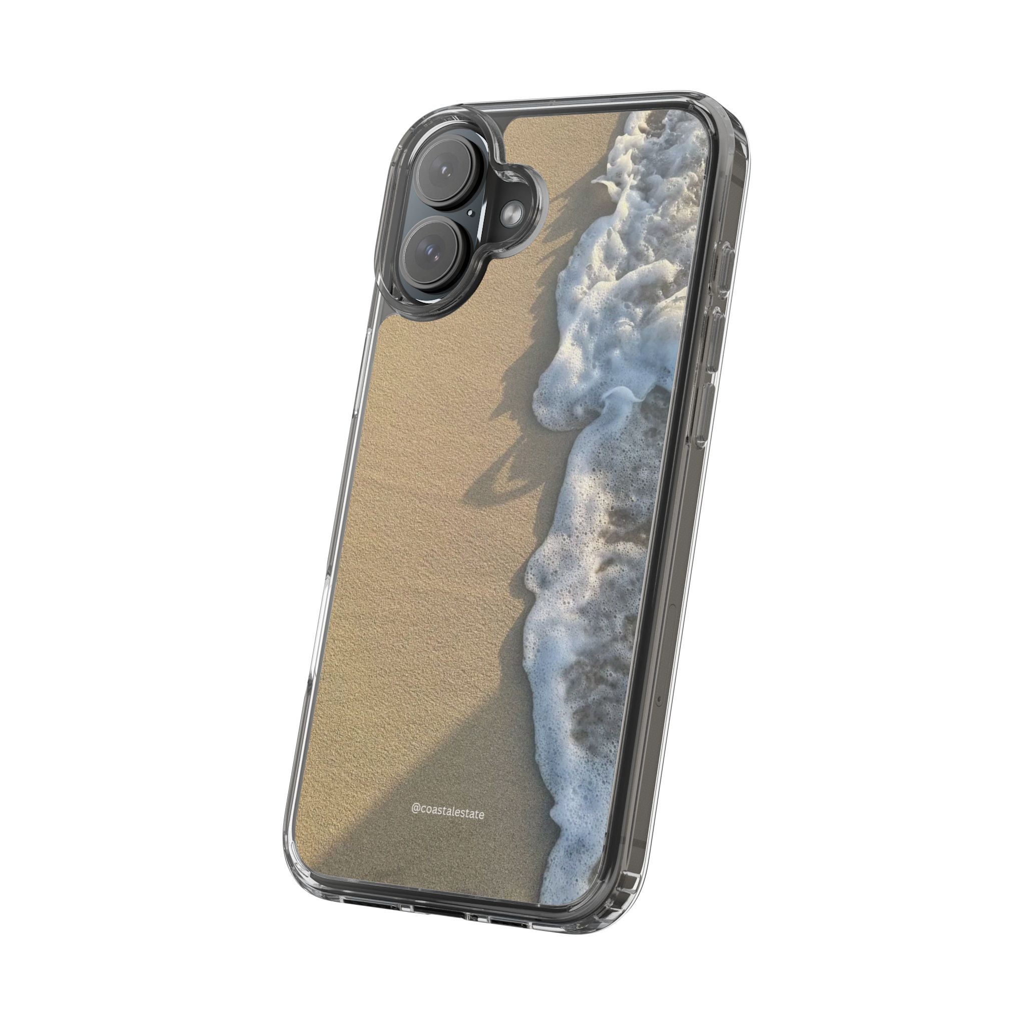 Clear Phone Case — Realistic Beach Wave Sand Design