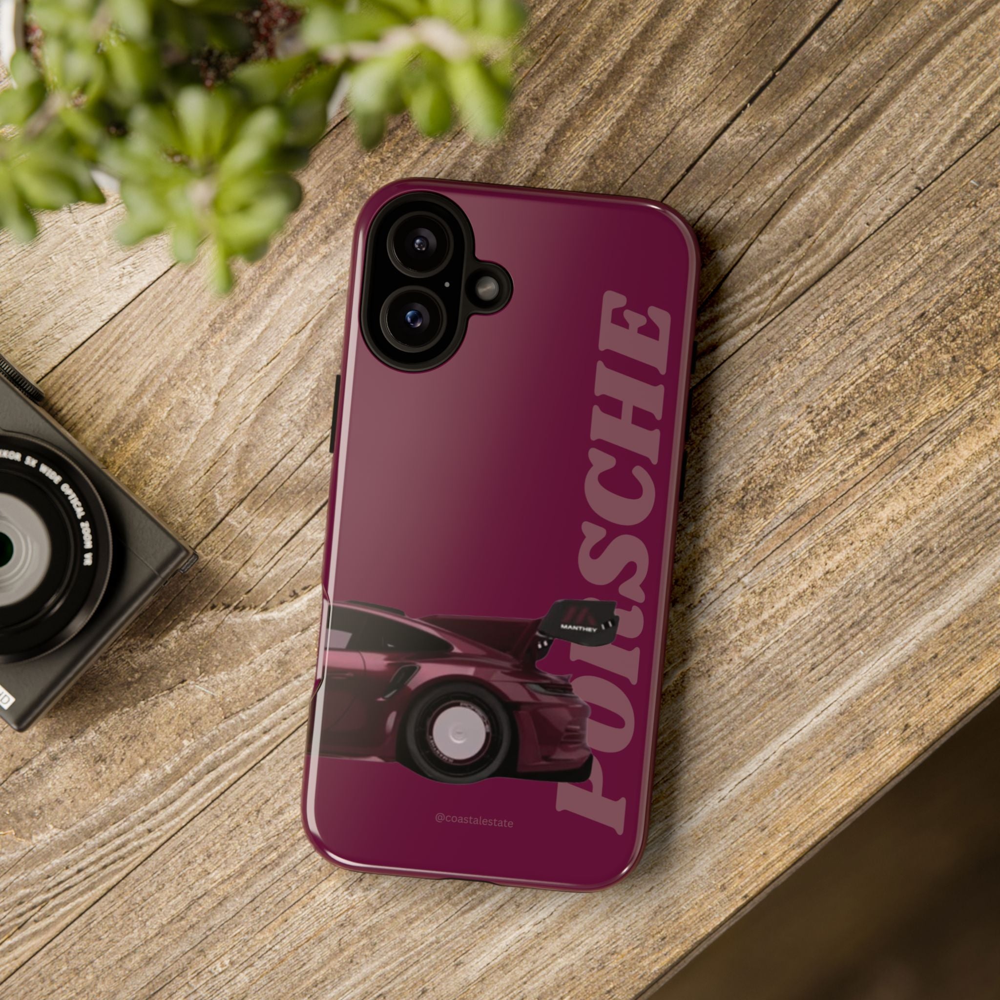 Burgundy Porsche Rear Profile Phone Case | Tough Cases